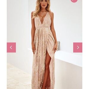 Xenia Boutique Gold Sequin Dress